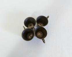 Eskilerden 4 Adet Fincan - Zemzemlik - Pirinç Kulplu Fincan