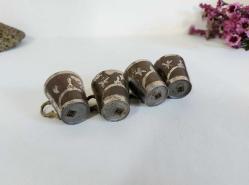 Eskilerden 4 Adet Fincan - Zemzemlik - Pirinç Kulplu Fincan