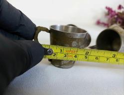 Eskilerden 4 Adet Fincan - Zemzemlik - Pirinç Kulplu Fincan - Mıra