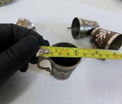 Eskilerden 4 Adet Fincan - Zemzemlik - Pirinç Kulplu Fincan - Mıra