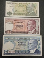 Türkiye Cumhuriyeti 7. Emisyon 10-100-500 Lira Çil