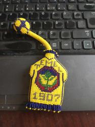 Fenerbahçe renklerinde 1907 tarih bulunan üzerinde Temel yazan cezaevi işi anahtarlık -çakmak kılıfı