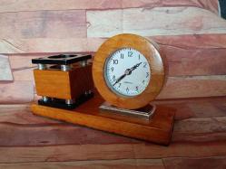 KALEMLİKLİ MASA SAATİ AHŞAP HAND MADE.