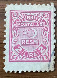 Türk Pulu - Turkish Stamp - Mektup Zarfından Kesilmiş  / Postadan Geçmiş Pul Filateli - Damgalı - RESMİ PUL, 2 LİRA - Türkiye Cumhuriyeti - NOSTALJİK DOĞUM GÜNÜ HEDİYESİ