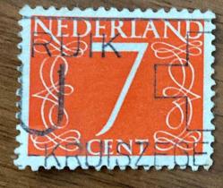 Hollanda Pulu - Nederland Stamp -  Mektup Zarfından Kesilmiş  / Postadan Geçmiş Pul Filateli -DAMGALI -HOLLANDA PULU , 7 PARA - YABANCI PULLAR -NOSTALJİK DOĞUM GÜNÜ HEDİYESİ