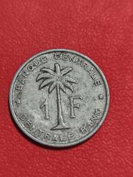 1959 kongo 1 Frank ( belçika kongosu ) sömüge madeni para