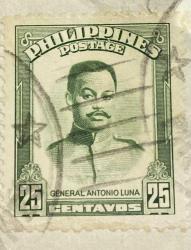 Filipinler Pulu - Philippines Stamp - Mektup Zarfından Kesilmiş  / Postadan Geçmiş Pul Filateli - DAMGALI - GENERAL ANTONIO LUNA TEMALI PUL , 25 PARA - YABANCI PULLAR- NOSTALJİK DOĞUM GÜNÜ HEDİYESİ