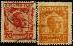 1928 POLONYA JOZEF PİLSUDSKİ x2 DAMGALI PUL