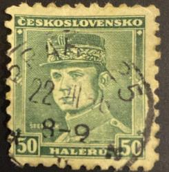 Çekoslovakya Pulu - Ceskoslovensko Stamp - Mektup Zarfından Kesilmiş  / Postadan Geçmiş Pul Filateli - DAMGALI - GENERAL MİLAN RASTİSLAV STEFANIK TEMALI PUL, 50 PARA - YABANCI PULLAR-NOSTALJİK DOĞUM GÜNÜ HEDİYESİ