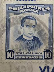 Filipinler Pulu - Philippines Stamp - Mektup Zarfından Kesilmiş  / Postadan Geçmiş Pul Filateli -  DAMGALI - KATOLİK RAHİP JOSE BURGOS TEMALI PUL , 10 PARA - YABANCI PULLAR- NOSTALJİK DOĞUM GÜNÜ HEDİYESİ