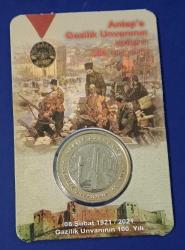 2021 Yılı Gaziantep Gazilik Ünvanı 100.Yılı Hatıra Parası Kendi Özel Tanıtım kitinde