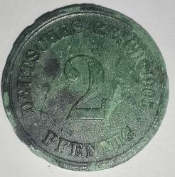 ALMANYA 1905    2 PFENNIG