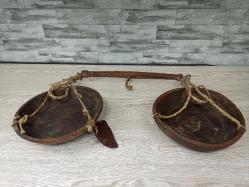 Antika Nadir Tümüyle Ahşap Osmanlı El Terazi