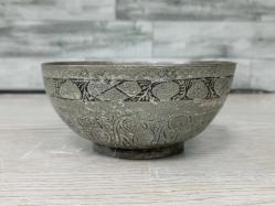 Antika Osmanlı Dönem Kalem İşçlikli Bakır Kase - Tas