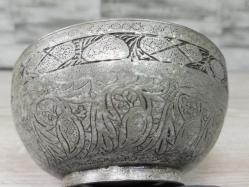 Antika Osmanlı Dönem Kalem İşçlikli Bakır Kase - Tas