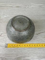 Antika Osmanlı Dönem Kalem İşçlikli Bakır Kase - Tas