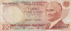 6. Emisyon G01 Serisi Seri Başı 20 Türk Lirası