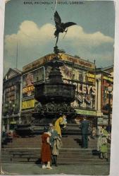 İNGİLTERE LONDRA'DAKİ (EROS) SHAFTESBURY ANIT ÇEŞMESİ KARTPOSTALI, NAZİK GEZGİN TARAFINDAN LONDRA'DAN BAYAN ŞADİYE'YE GÖNDERİLMİŞ BİR TÜRKÇE MEKTUP, KRALİÇE ELIZABETH PULU İLE, 1958 YILI DAMGALI, , ORİJİNAL SİYAH & BEYAZ, 14 x 9 cm EBADINDA - 1940'LAR, 1950'LER, 1960'LAR ve 1970'LER NOSTALJİK DOĞUM GÜNÜ HEDİYESİ