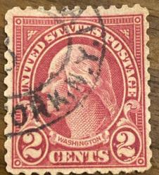 Amerika Birleşik Devletleri Pulu - USA Stamp - Mektup Zarfından Kesilmiş  / Postadan Geçmiş Pul Filateli - Damgalı - GEORGE WASHINGTON TEMALI PUL, 2 PARA - YABANCI PULLAR -NOSTALJİK DOĞUM GÜNÜ HEDİYESİ
