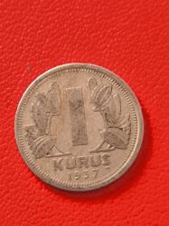 1937 Nikel 1 Kuruş Çt kondüsyondadır Nadir Paralardandır