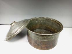 Antika Eski Usta İşçilikli Bakır Kazan - Tencere