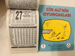 27 Ağustos 2018 hediyelik orijinal Türkiye takvim yaprağı (Cin Ali kitabı hediyeli:)