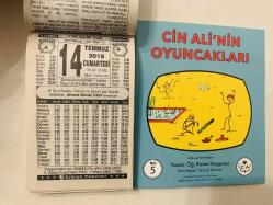 14 Temmuz 2018 hediyelik orijinal Türkiye takvim yaprağı (Cin Ali kitabı hediyeli:)