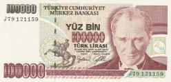 7. Emisyon J79 Serisi Seri Sonu 100.000 Türk Lirası