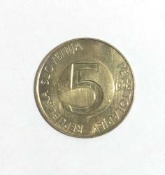 Slovenya 5 Tolarjev 1998