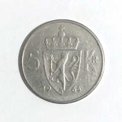 Norveç 5 Kron 1964