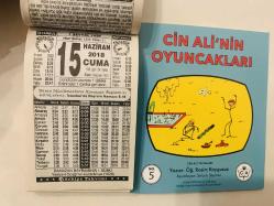 15 Haziran 2018 hediyelik orijinal Türkiye takvim yaprağı (Cin Ali kitabı hediyeli:)
