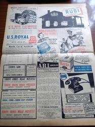 Vatan Gazetesi - 26 Ekim 1954 - Hürlerin Bayramı Yazan Ahmet Emin Yalman Köşe Yazısı - İstanbul Belediye Başkanı Şubat'ta Seçilecek - Tito Rus Siyaseti Değişti Diyor - Amerika'da Türkiye'ye İhracat Yapacakları Kredi Açılıyor - Yeni Verem İlacının Tecrübesi Ümitli - Kürtaj Davasına Dün Yeniden Başlandı - Kıbrıs Meselesi Avam Kamarasında - Otomobil Sevdası Yazan İsmail Ateş Yazı Dizisi - Florence Nightingale'in Geliş Yıldönümü Programı - Hoş Memo Karikatür - Gölpazarında Uçan Puro Görüldü - Kleopatra Yazan Emil Ludwig Yazı Dizisi - Pasolar Tek Tip Olacak - Galatasaray Amatör Muhtelit Bugün Karşılaşıyor -  Sinema Tenkidleri Yazan Oktay Akbal - Dünya Basketbol Şampiyonası - Elektrik Ampulünün İcadının Yıldönümü - Hitler'in Doğduğu Ev Yine Meyhane Oluyor - Ankara İstanbul İzmir Radyosu Programı - IFA Dizel Kamyonlarımız - Arı Bisküvileri - Berta Yağ - Yuvanızı Zevkinize Göre Rübi Süsler - Ölüm Hücresi Adlı Eserin Yazarı İdam Mahkumu Chessman'ın Son Talebi De Reddedildi - Nedim Ökmen