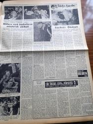 Vatan Gazetesi - 26 Kasım 1954 - Dördüncü Kuvvet Yazan Ahmet Emin Yalman Köşe Yazısı - Kira Tasarısı Yakında Büyük Millet Meclisine Veriliyor - Elmalı Bendinde 6 Günlük Su Kalmış - Türk Dansözü Necla Ateş İyice Meşhur Oldu - Batı Trakya'da Neler Oluyor Yazan Burhan Arpad Yazı Dizisi - Bedii Faik'in Tahliye Talebi Reddedildi - Nihat Erim'in İktidarla Anlaşma İstiyor - Sinema Yıldızı Rita Hayworth İle Ali Han'ın Para Anlaşması - Kıbrıs Müftüsü Dana Amerika'ya Davet Edildi - Otomobil Sevdası Yazan İsmail Ateş Yazı Dizisi - Ekmekler Yenmez Halde Çıkarılıyor - Kızıl Çin Ve 13 Amerikalı Asker Meselesi Büyüyor - Mısır Başbakanı Cemal Abdülnasır'ı Öldürmek Suçlamasıyla Hasan Hudeybi  İçin Ölüm Cezası İstendi - Kleopatra Yazan Emil Ludwig Yazı Dizisi - Hitler'in Fotoğrafçısı Horffman Anlatıyor - Sabahçı Kahveleri Yazan Cengiz Tuncer - Sir Julius Levy'nin Yükselişi Yazan Daphne Du Maurier Yazı Dizisi - Vörös Lobogo Galatasaray'ı Dün 7 0 Mağlup Etti -Hilton Oteli Haziran Ayında Merasimle Açılıyor