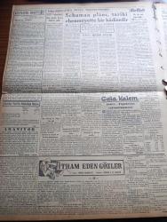 Vatan Gazetesi - 9 Haziran 1950 - İstikbal Karşısında Gençlik Yazan Ahmet Emin Yalman Köşe Yazısı - İşletmeler Bakanı Muhlis Ege'nin Beyanatı - Petrol Tesislerini Kimin Tarafından İşletileceği Malum Değil - Kırkpınar Güreşleri Bugün Başlıyor - Siyaset Ufkumuzun Yeni Simaları Yazan Sinan Korle Yazı Dizisi - Maarifin En Kıdemli Mensubu Bir Bakan Avni Başman - İstanbul Valisi Değiştiriliyor - Marshall Yardım Heyeti Türkiye Mümessili Russell Door Başbakan Adnan Menderes'le Görüştü - Dışişleri Bakanı Fuat Köprülü Dün Paris'ten Geldi - Maliye Bakanı Halil Ayan - Geçmişte Bugün Neron'un İntiharı Yazan Feridun Fazıl Tülbentçi Yazı Dizisi - İtham Eden Gözler Yazan Henry Bordeaux Yazı Dizisi - Fuad Arna Nuri Leflef'in Duruşması - Moskova'nın Emriyle Romanya'da Milli Liderler Arasında Geniş Temizlik - Tanınmış Arkeolog Thomas Whittemore Vefat Etti - Stalin Çin'de İmiş - Kanuni Sultan Süleyman Yazan Feridun Fazıl Tülbentçi Yazı Dizisi - Cemiyet Hayatı - Borsa - İstanbul Ankara Radyosu Programı