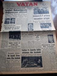 Vatan Gazetesi - 28 Aralık 1949 - Karşımıza Çıkan Hızırlar ve Devler Yazan Ahmet Emin Yalman Köşe Yazısı - İçişleri Bakanlığında Değişmeyen Zihniyet - İktidarın Demokrat Parti'ye Karşı Karşı Hücumları Artıyor - Suriye'de Buhran Dün Gece Halledildi - Haşim Attaşi  İstifasını Geri Aldı - Einstein'in Yeni Bir Teorisi - Mehmet Akif Ersoy Dün Anıldı - Türkiye İle Amerikan Kültür Anlaşması Dün İmzalandı - İngiltere Ve Kanada Endonezya'yı Tanıdı - Piyasada Buhran İki Büyük Firma Daha İflas Halinde - Memleket Ölçüsünde Yeni Seyrüsefer Nizamı - Esrarlı Kadın Yazan Alfred Machard Yazı Dizisi - Geçmişte Bugün Yazan Feridun Fazıl Tülbentçi Yazı Dizisi - Avrupa Birliğinde İngiltere Ve Fransa'nın Rolleri Yazan Anthony Eden - Stalin İdareyi Üç Kişiye Bırakacak Molotov Bulganin Ve Malenkov - Casuslar Ankara'da Yazan L.C. Mayzisch Yazı Dizisi - Dünyanın En Modern Tankeri Sovac Astral Bugün Geliyor - Lale Sineması - Melek Sineması - Moskova'dan Geliyorum Yazan Memduh Tezel Yazı Dizisi - Paris'te Tiyatro