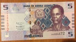 SİERRA LEONE 5 LEONE 2022 ÇİL KAĞIT PARA