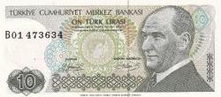 7. Emisyon B01 Serisi Seri Başı 10 Türk Lirası