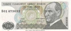 7. Emisyon B01 Serisi Seri Başı 10 Türk Lirası