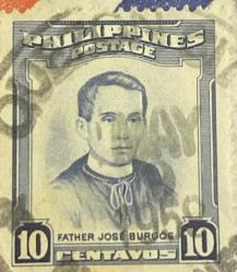 Filipinler Pulu - Philippines Stamp - Mektup Zarfından Kesilmiş  / Postadan Geçmiş Pul Filateli - DAMGALI -  KATOLİK RAHİP JOSE BURGOS TEMALI PUL , 10 PARA - YABANCI PULLAR- NOSTALJİK DOĞUM GÜNÜ HEDİYESİ