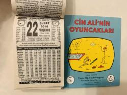 22 Şubat 2018 hediyelik orijinal Türkiye takvim yaprağı (Cin Ali kitabı hediyeli:)