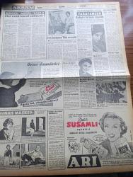 Akşam Gazetesi - 7 Aralık 1960 - Adnan Menderes Başkan Salim Başol'a Muhalefetten Dert Yandı - Kurucu Meclise CHP 46 Cumhuriyetçi Köylü Millet Partisi 28 Üye İle Katılacak - Topkapı Olayları Sanıkları Fotoğraf - Amerika'nın Başkanı Eisenhower İle 20 Ocakta Başkanlığı Devredeceği Kennedy İle Görüştü - Yassıada'dan Notlar Yazan Müfit Duru - İzmir Kağıt Fabrikaları Müdürü Enver Atafırat Bugün Yargılanıyor - Harward Üniversitesi Profesörü Raymond Adams'ı Vali Refik Tulga Uğurladı - Demokrat İzmir Gazetesini Yakanlar Yassıada'ya Gönderiliyor - Hülagünün Gözdesi Çizen Suat Yalaz - Ateşli Kız Gina Yazan George Albert Gley  Yazı Dizisi - İran Sarayının Türk Ressamı Kıvılcım Pamir - General Cemal Madanoğlu'ndan Bir Hatıra - Güzel Aktris Ayten Kaçmaz - Tiyatro Sanatkarlarından Yılmaz Gruda İle Sanatkar Eşi Tolga Tiğin Tolga İsimli Bebekleri Dünyaya Geldi - Günah Maskesi Resimleyen Remzi - Bize Barbadoslu Derler Yazan Çizen Ratip Tahir Burak - Fenerbahçe Hakeme İtiraz Eden Futbolcuyu Ceza Verecek
