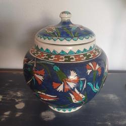 Huzur Çini Seramik Küp,Kapakli,El boyama,Kusursuz