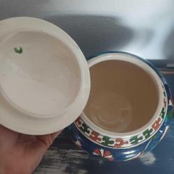 Huzur Çini Seramik Küp,Kapakli,El boyama,Kusursuz