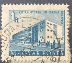 Macaristan Pulu - Magyar Stamp - Mektup Zarfından Kesilmiş  / Postadan Geçmiş Pul Filateli - 25 EYLÜL 1958 DAMGALI - BUDAPEŞTE ŞEHRİ TEMALI PUL , 1 PARA - YABANCI PULLAR -NOSTALJİK DOĞUM GÜNÜ HEDİYESİ