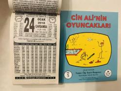 24 Ocak 2018 hediyelik orijinal Türkiye takvim yaprağı (Cin Ali kitabı hediyeli:)