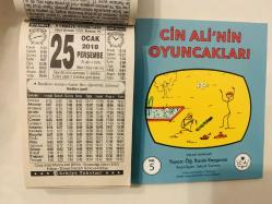 25 Ocak 2018 hediyelik orijinal Türkiye takvim yaprağı (Cin Ali kitabı hediyeli:)