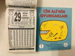 29 Ocak 2018 hediyelik orijinal Türkiye takvim yaprağı (Cin Ali kitabı hediyeli:)