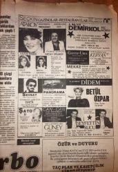 Ataköy, Maltepe Demirkol, K. Çekmece Didem Gazino Gazete İlanı - 1986 16x21 cm