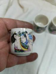 P2---JAPON EROTİK ANTİK SHUNGA SHOT BARDAKLARI--4 ADET