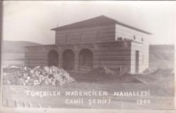 Kütahya Tavşanlı Madencileri Mahallesi Camii Şerifi (Tunçbilek Madenciler Matbaası Damgalı) Orjinal Fotokart